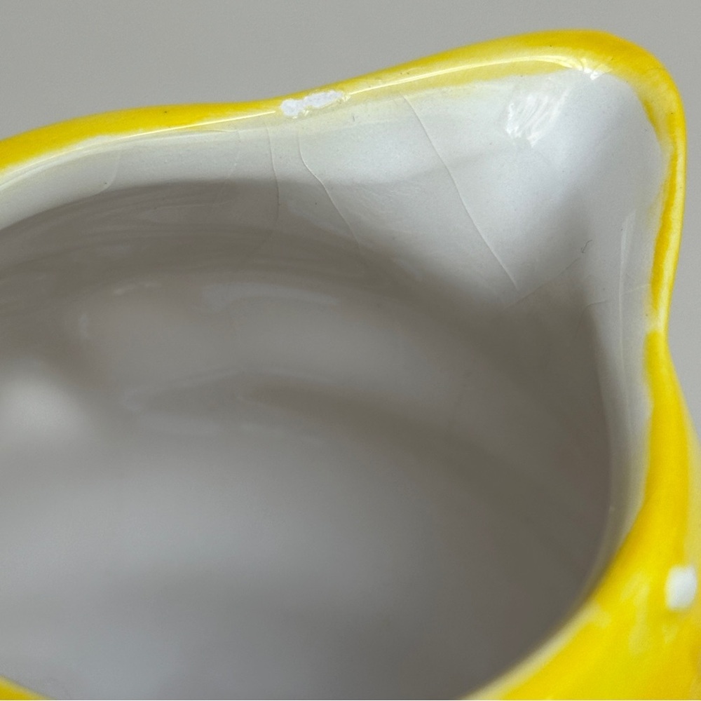 Pier 1 Imports Hand Painted Dolomite‎ Yellow Bee Honeycomb Creamer - Picture 10 of 15